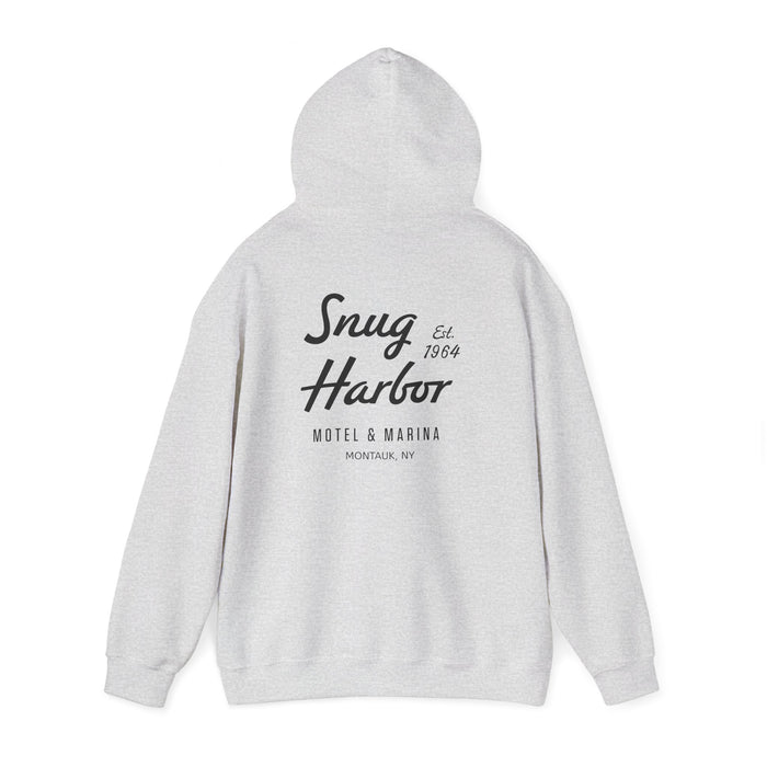 Snug Harbor Motel & Marina Hoodie | Retro Script Logo Pullover