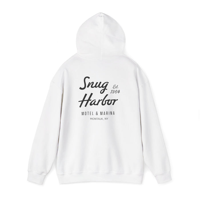 Snug Harbor Motel & Marina Hoodie | Retro Script Logo Pullover
