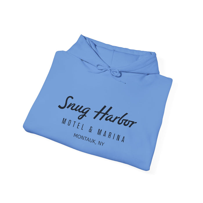 Snug Harbor Motel & Marina Hoodie | Retro Script Logo Pullover