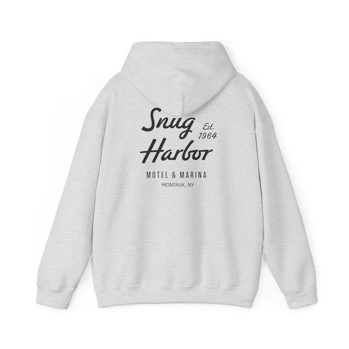 Snug Harbor Motel & Marina Hoodie | Retro Script Logo Pullover