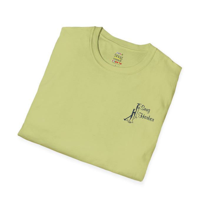 Snug Harbor Montauk Unisex Softstyle T-Shirt - Vintage Nautical Design