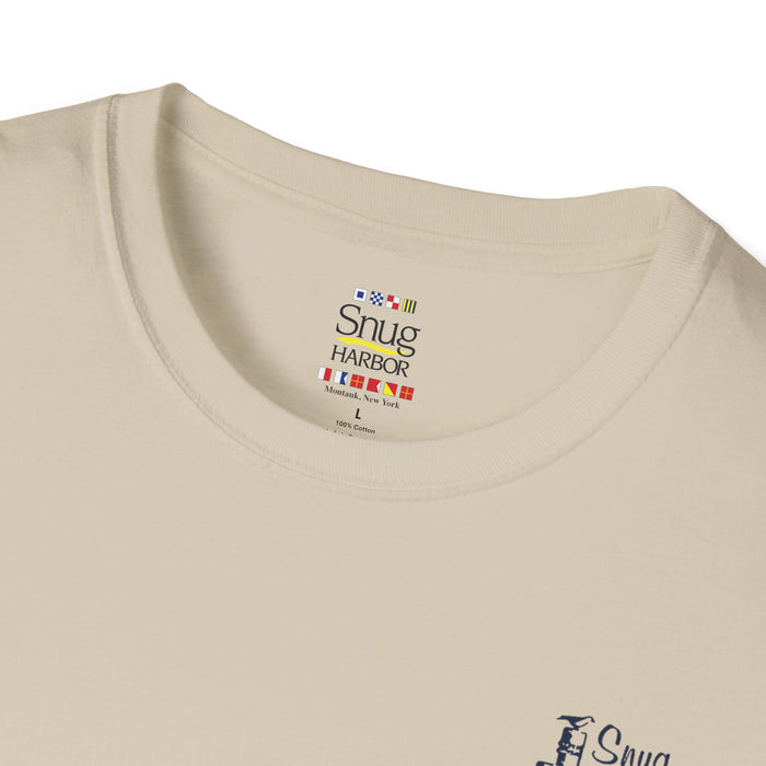 Snug Harbor Montauk Unisex Softstyle T-Shirt - Vintage Nautical Design