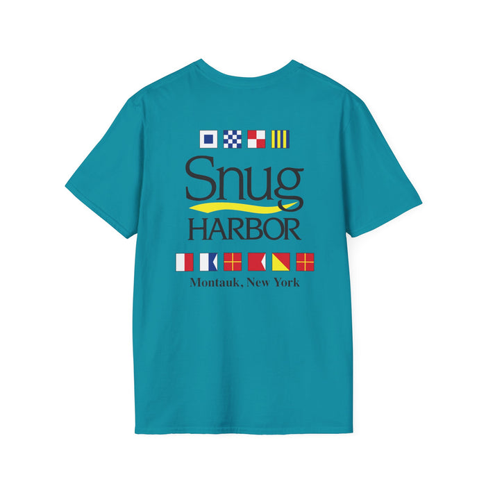 Snug Harbor Montauk Unisex Softstyle T-Shirt - Vintage Nautical Design
