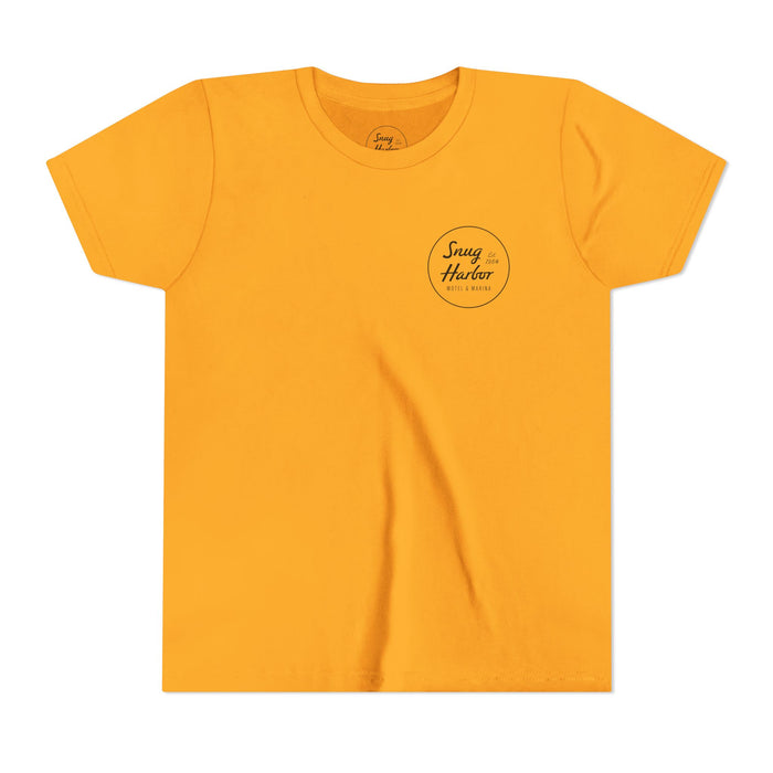 Snug Harbor Motel Marina Youth Tee | Vintage Boat Logo, Nautical Kids Shirt