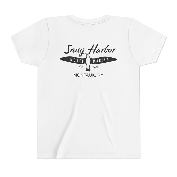 Snug Harbor Motel Marina Youth Tee | Vintage Boat Logo, Nautical Kids Shirt