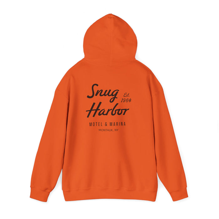 Snug Harbor Motel & Marina Hoodie | Retro Script Logo Pullover