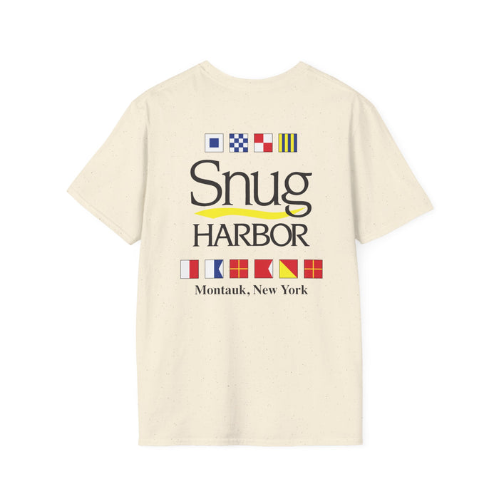 Snug Harbor Montauk Unisex Softstyle T-Shirt - Vintage Nautical Design
