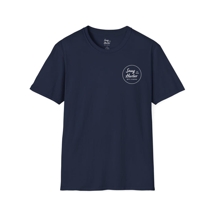 Snug Harbor Seagull logo T-Shirt | Motel Marina graphic tee (white logo)