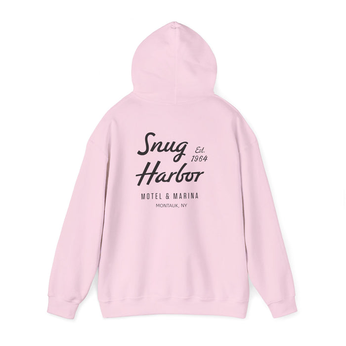 Snug Harbor Motel & Marina Hoodie | Retro Script Logo Pullover