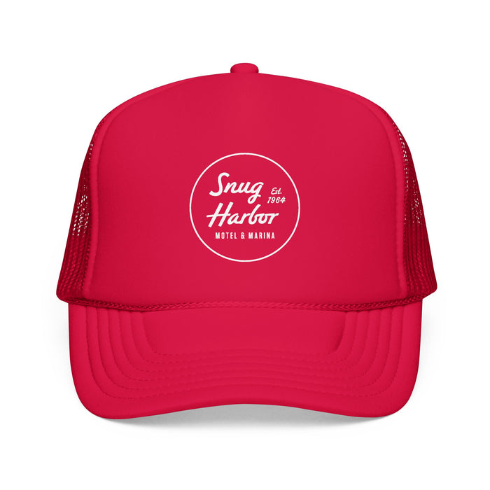 Snug Harbor Foam Trucker Hat – Retro Motel & Marina Patch Cap
