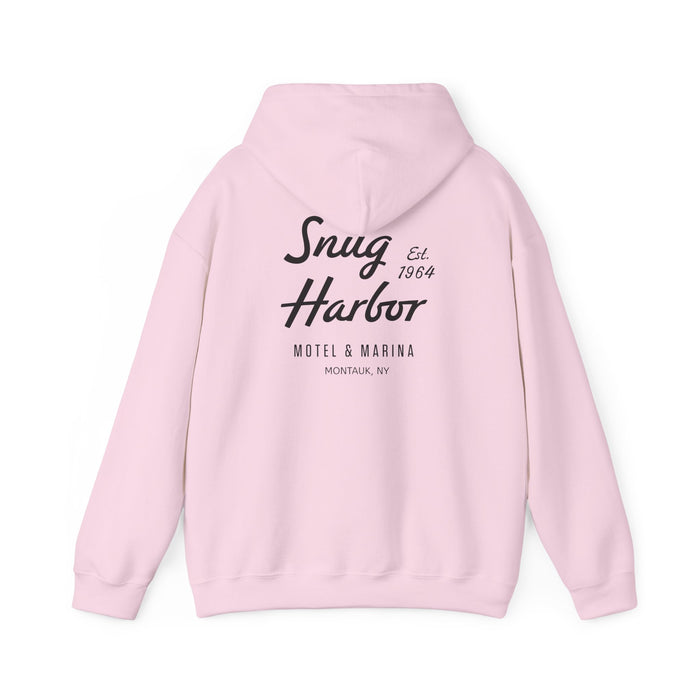 Snug Harbor Motel & Marina Hoodie | Retro Script Logo Pullover