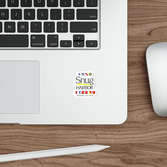 Snug Harbor Die-Cut Stickers - Montauk, New York - Nautical Decor for Laptops and Water Bottles