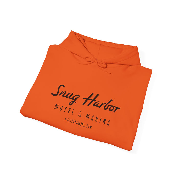 Snug Harbor Motel & Marina Hoodie | Retro Script Logo Pullover