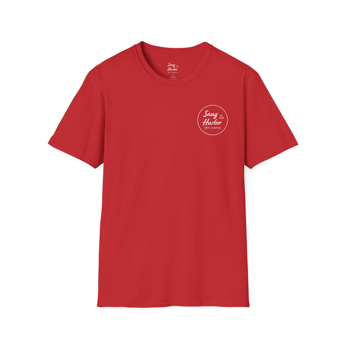 Snug Harbor Seagull logo T-Shirt | Motel Marina graphic tee (white logo)