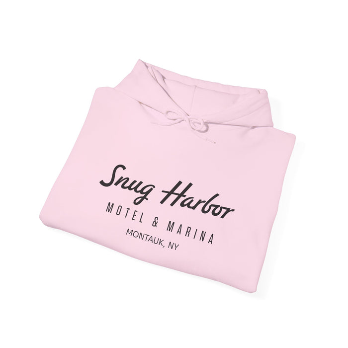 Snug Harbor Motel & Marina Hoodie | Retro Script Logo Pullover