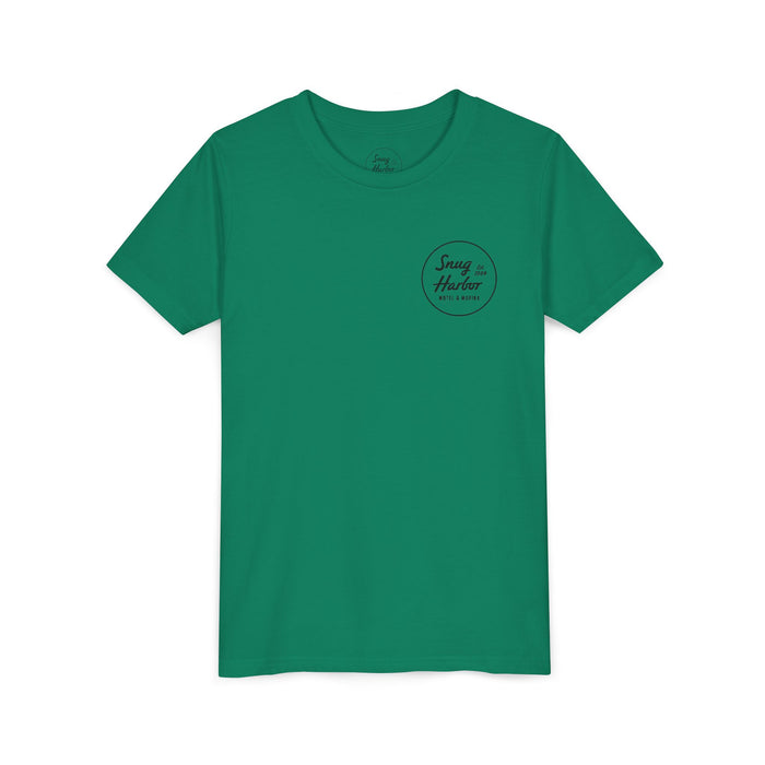 Snug Harbor Motel Marina Youth Tee | Vintage Boat Logo, Nautical Kids Shirt
