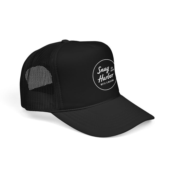 Snug Harbor Foam Trucker Hat – Retro Motel & Marina Patch Cap