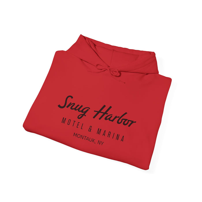 Snug Harbor Motel & Marina Hoodie | Retro Script Logo Pullover