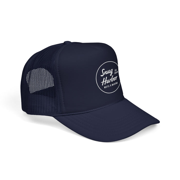Snug Harbor Foam Trucker Hat – Retro Motel & Marina Patch Cap