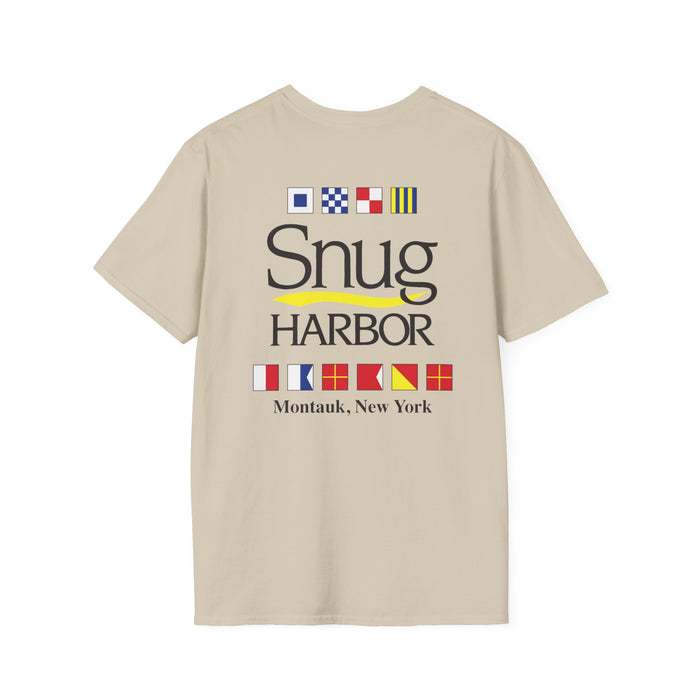 Snug Harbor Montauk Unisex Softstyle T-Shirt - Vintage Nautical Design