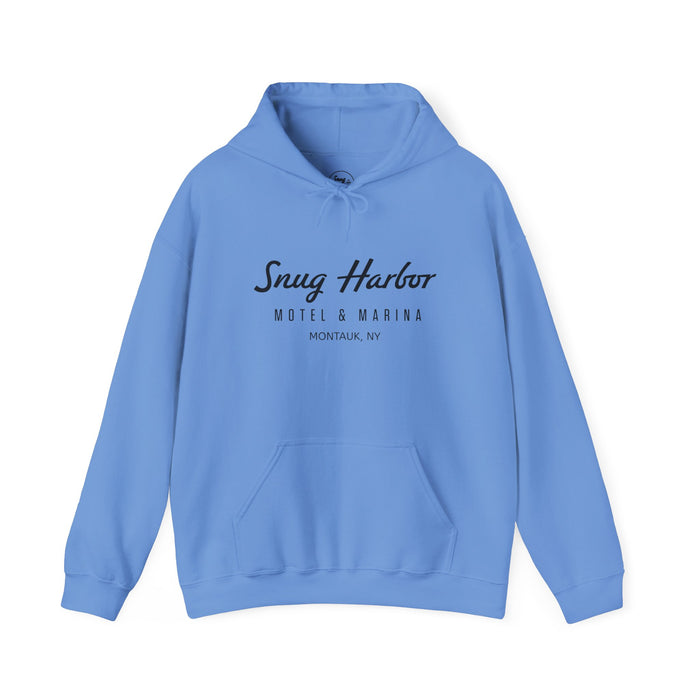 Snug Harbor Motel & Marina Hoodie | Retro Script Logo Pullover