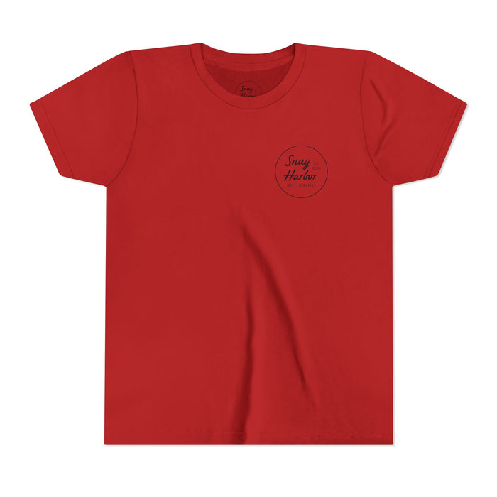 Snug Harbor Motel Marina Youth Tee | Vintage Boat Logo, Nautical Kids Shirt