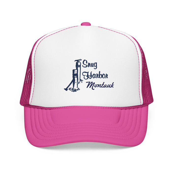 Snug Harbor Trucker Hat — Nautical Dock Cleat Logo Foam Cap