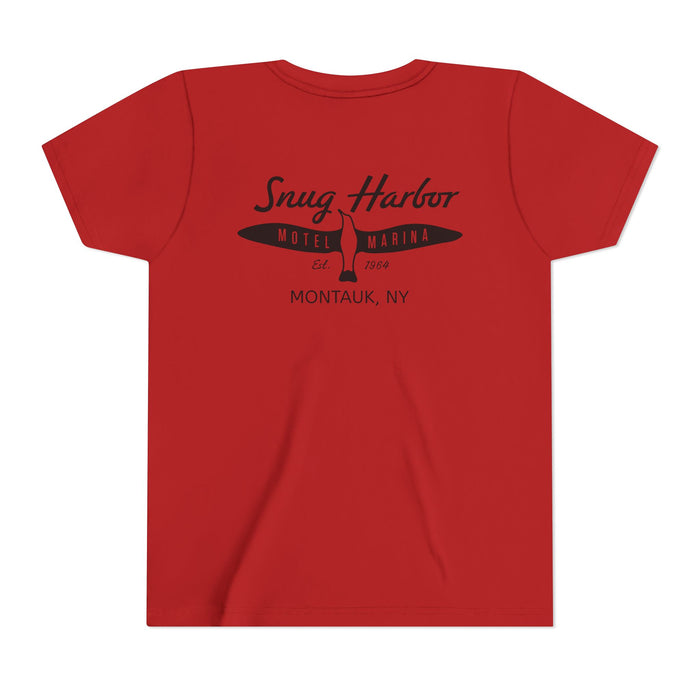 Snug Harbor Motel Marina Youth Tee | Vintage Boat Logo, Nautical Kids Shirt