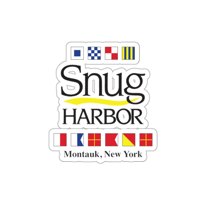 Snug Harbor Die-Cut Stickers - Montauk, New York - Nautical Decor for Laptops and Water Bottles