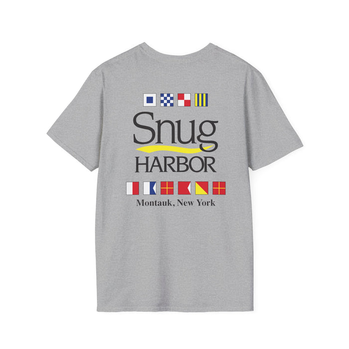 Snug Harbor Montauk Unisex Softstyle T-Shirt - Vintage Nautical Design