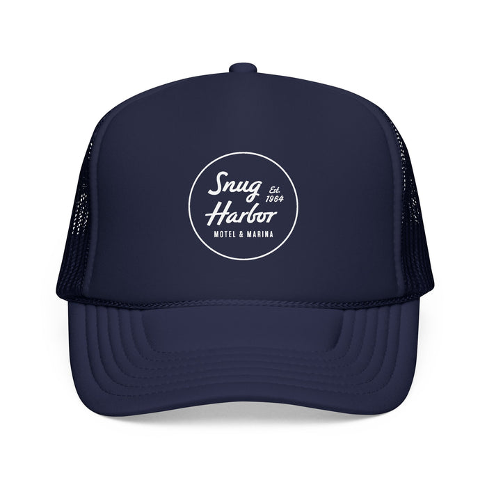 Snug Harbor Foam Trucker Hat – Retro Motel & Marina Patch Cap