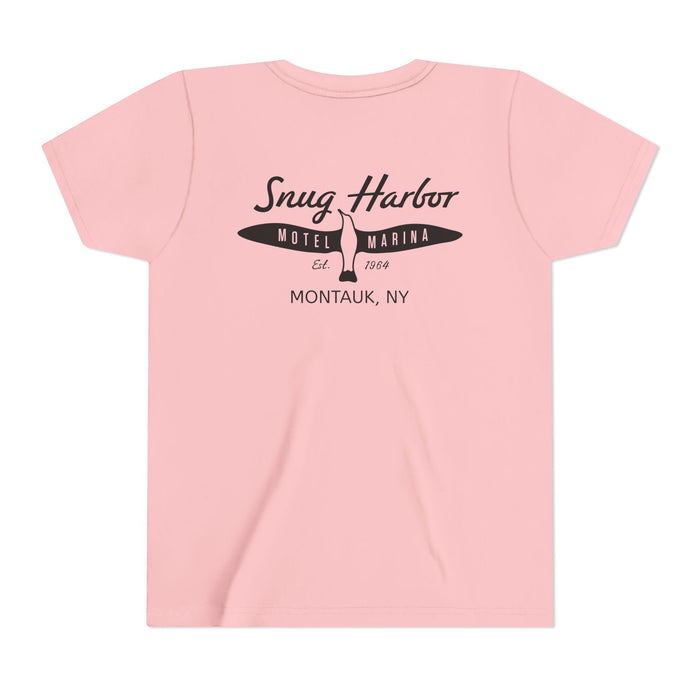 Snug Harbor Motel Marina Youth Tee | Vintage Boat Logo, Nautical Kids Shirt