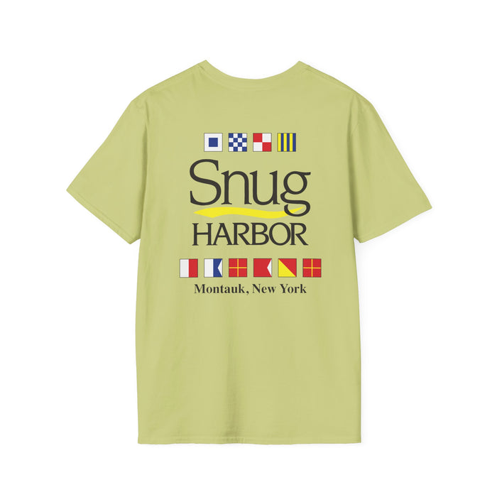 Snug Harbor Montauk Unisex Softstyle T-Shirt - Vintage Nautical Design