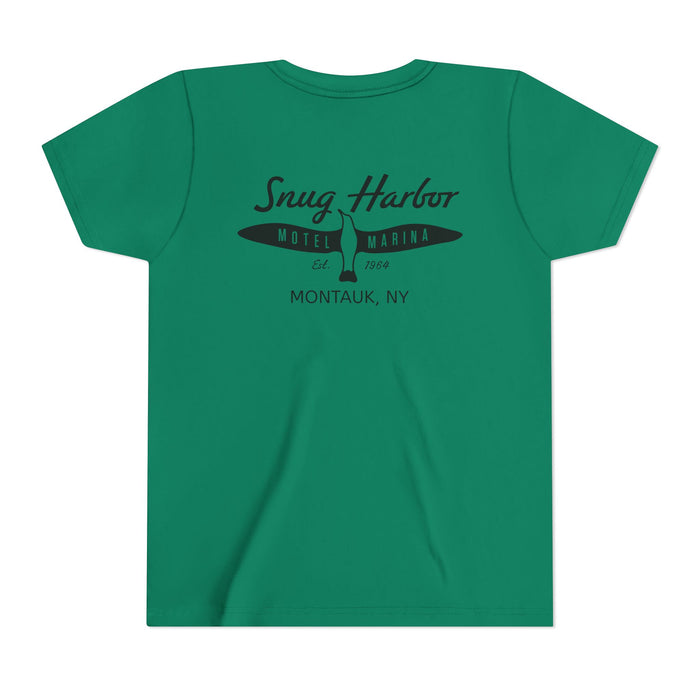 Snug Harbor Motel Marina Youth Tee | Vintage Boat Logo, Nautical Kids Shirt