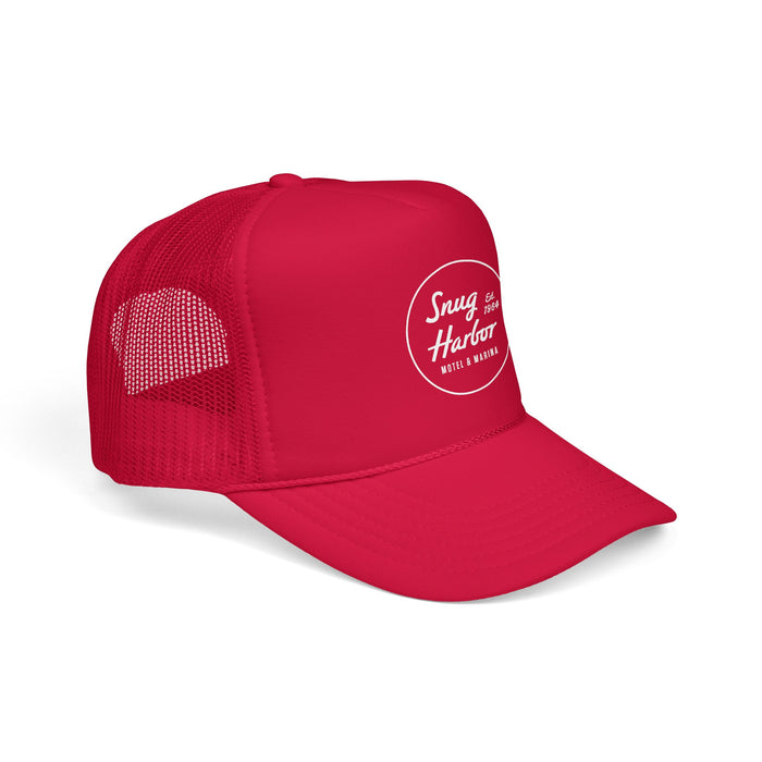 Snug Harbor Foam Trucker Hat – Retro Motel & Marina Patch Cap