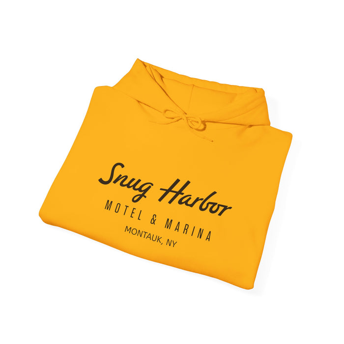 Snug Harbor Motel & Marina Hoodie | Retro Script Logo Pullover