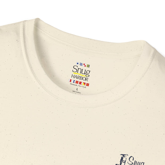 Snug Harbor Montauk Unisex Softstyle T-Shirt - Vintage Nautical Design