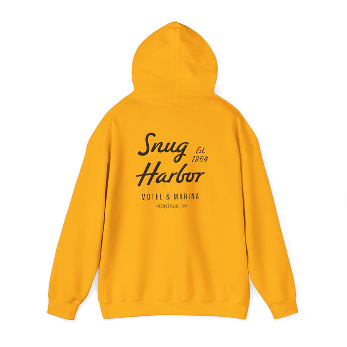Snug Harbor Motel & Marina Hoodie | Retro Script Logo Pullover