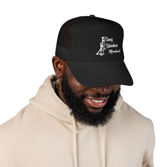 Snug Harbor Trucker Hat — Embroidered Nautical Anchor Foam Cap