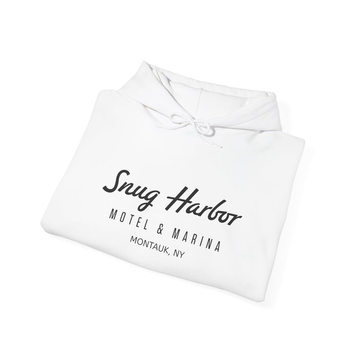 Snug Harbor Motel & Marina Hoodie | Retro Script Logo Pullover