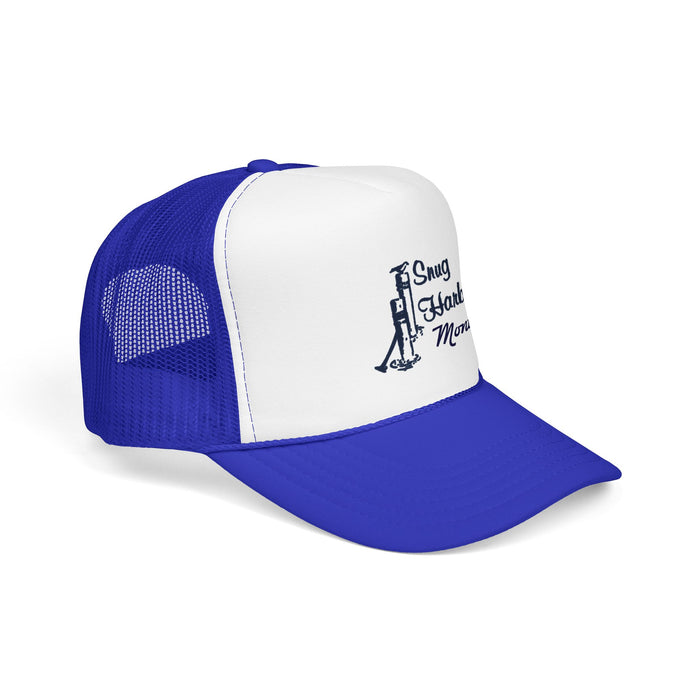 Snug Harbor Trucker Hat — Nautical Dock Cleat Logo Foam Cap