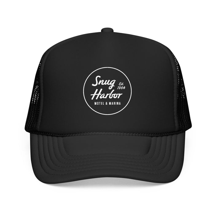Snug Harbor Foam Trucker Hat – Retro Motel & Marina Patch Cap