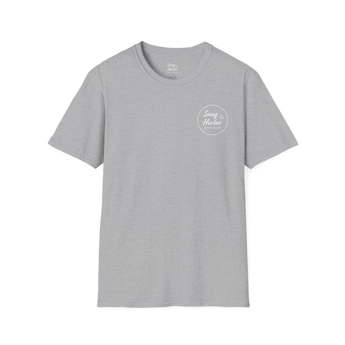 Snug Harbor Seagull logo T-Shirt | Motel Marina graphic tee (white logo)
