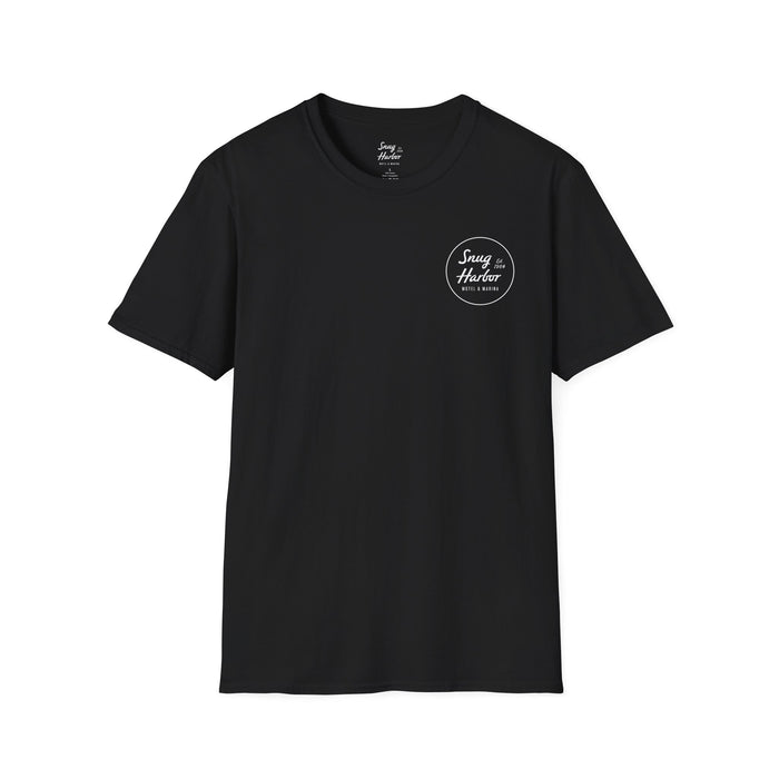 Snug Harbor Seagull logo T-Shirt | Motel Marina graphic tee (white logo)