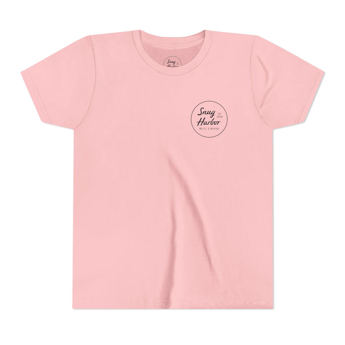 Snug Harbor Motel Marina Youth Tee | Vintage Boat Logo, Nautical Kids Shirt