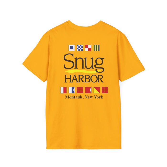 Snug Harbor Montauk Unisex Softstyle T-Shirt - Vintage Nautical Design