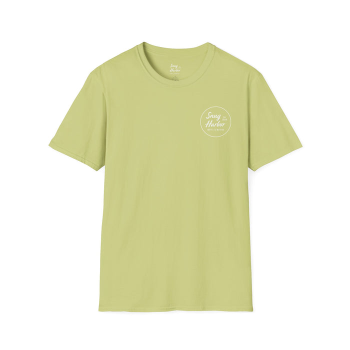 Snug Harbor Seagull logo T-Shirt | Motel Marina graphic tee (white logo)