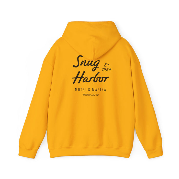 Snug Harbor Motel & Marina Hoodie | Retro Script Logo Pullover