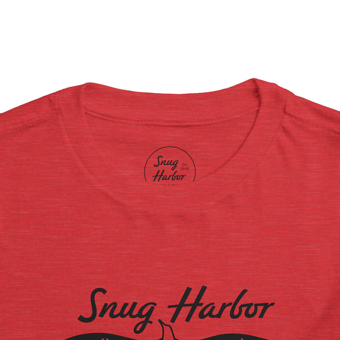 Snug Harbor Motel Marina logo Toddler Tee | Boat Paddle Graphic