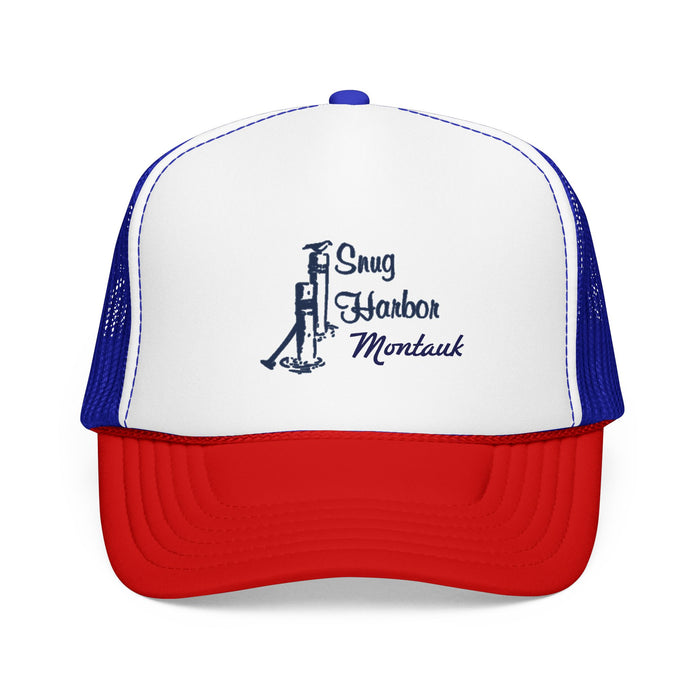 Snug Harbor Trucker Hat — Nautical Dock Cleat Logo Foam Cap